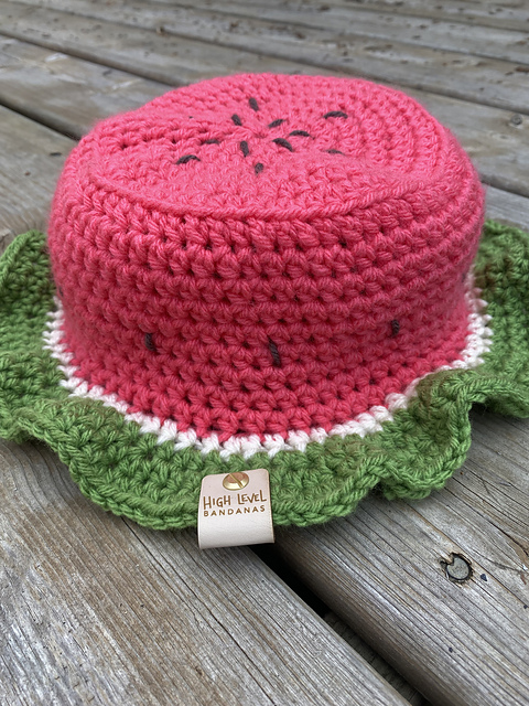Crochet watermelon bucket Hat Watermelon Crochet Bucket Hat PATTERN ONLY - Etsy main image 3