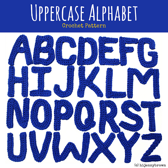 Uppercase Alphabet Crochet Motifs