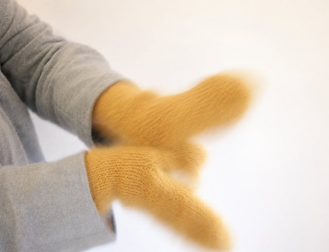 Soft Yellow Mittens