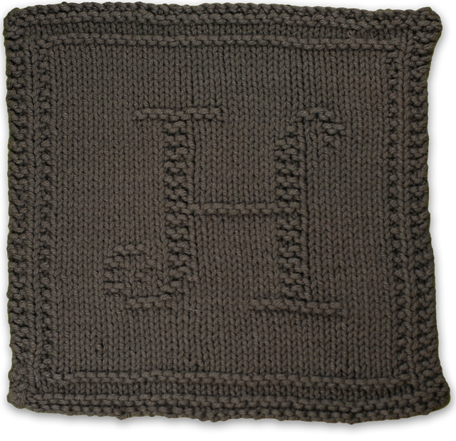 Monogrammed Dishcloth Letter H