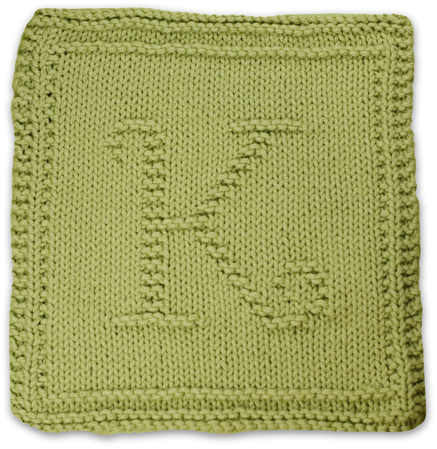 Monogrammed Dishcloth Letter K