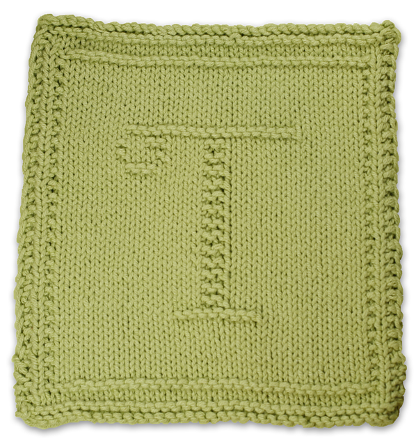 Monogrammed Dishcloth Letter T
