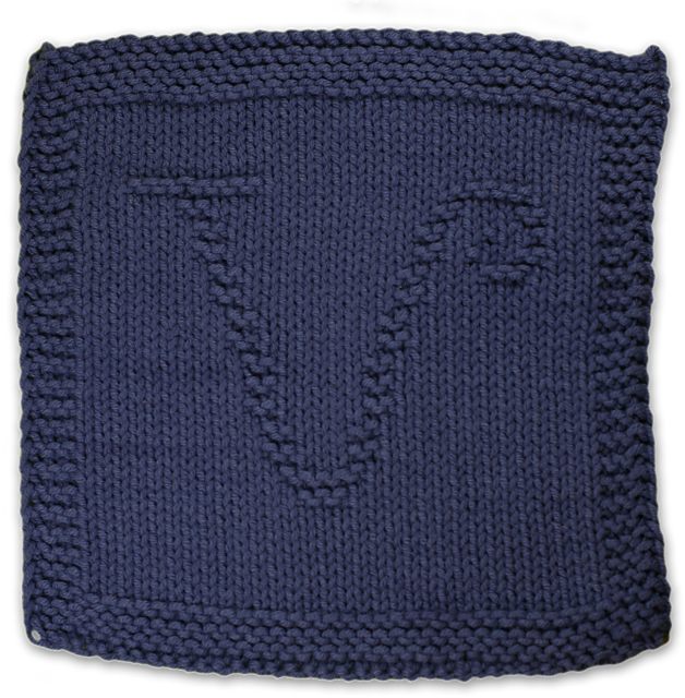 Monogrammed Dishcloth Letter V