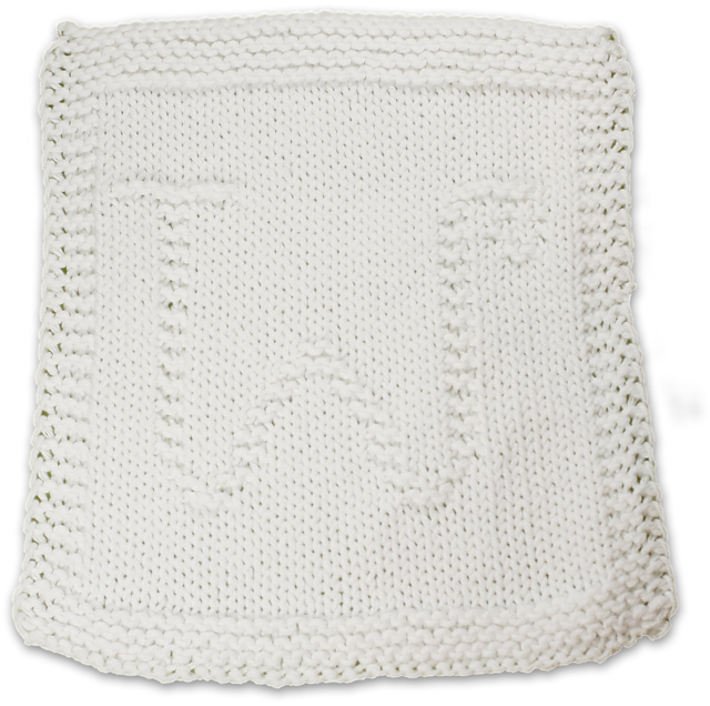 Monogrammed Dishcloth Letter W