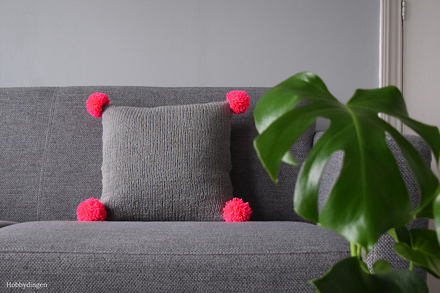 The Neon Pink Pompom Pillow