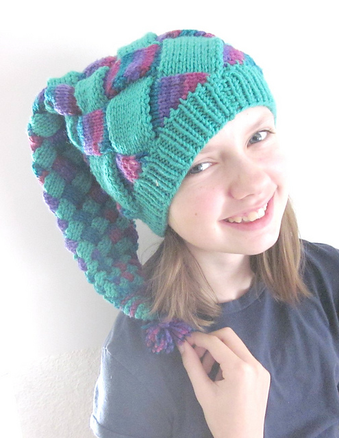 Entrelac Stocking Cap