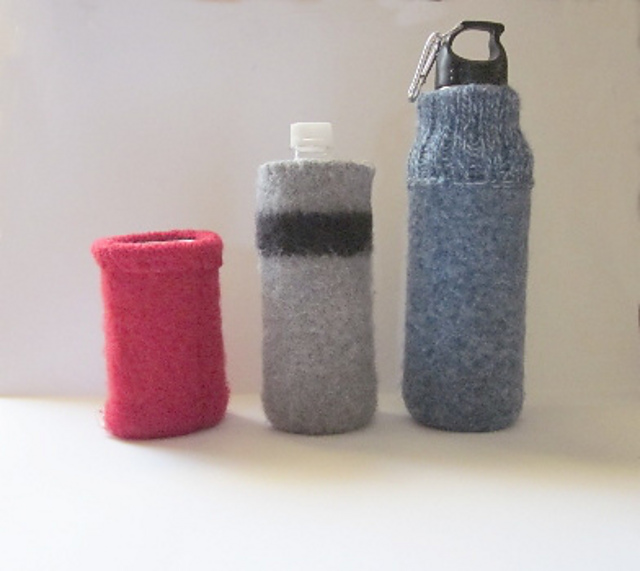 Hand Knit Felted Beverage Cover