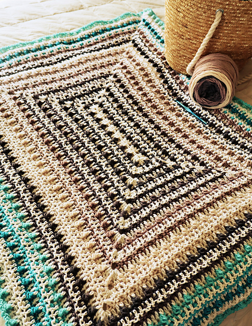 Rectangular Textured Fair Isle Afghan