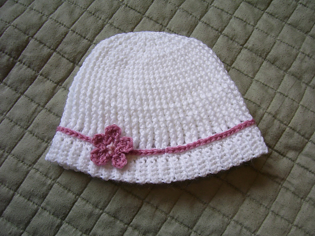 Wee Flower Ribbed Baby Beanie