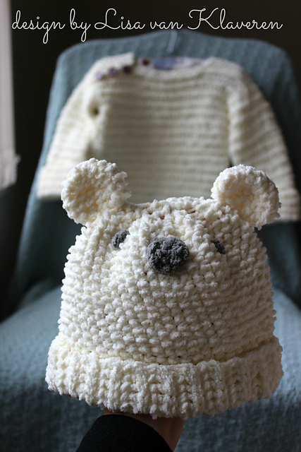 Knit-Look Hat & Pullover For Baby