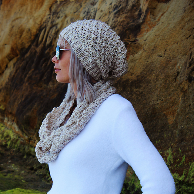 Knit-Look C2C Braided Cowl