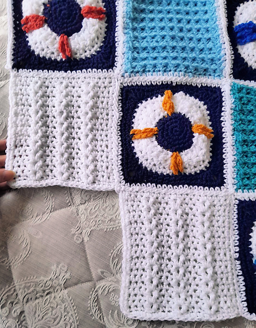 Simple Cable Afghan Square