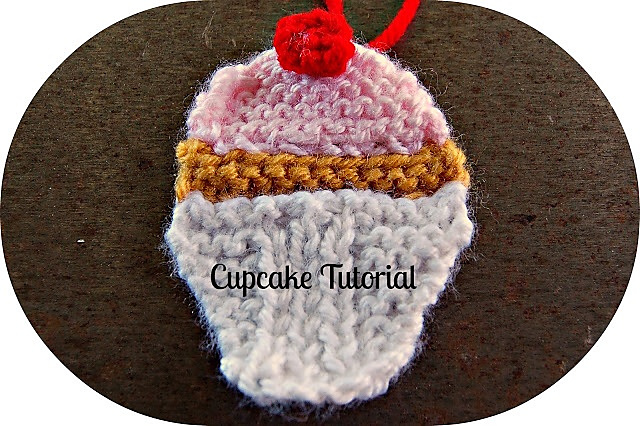 Knitted cupcake