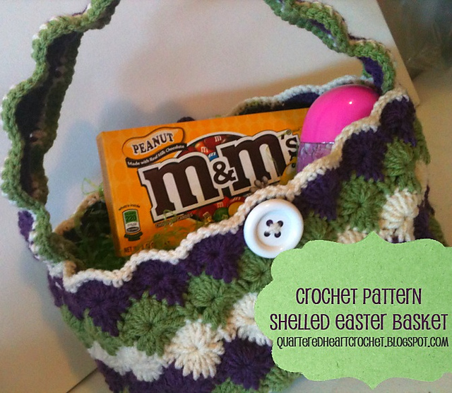 Pretty Shelled Crochet Easter Basket