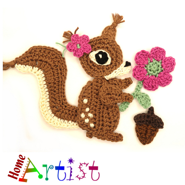 Squirrel Applique Block Pattern Ravelry: Squirrel Applique pattern by Homeartist crochet