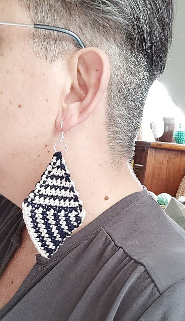 Diamond Motif Earrings and Pendant