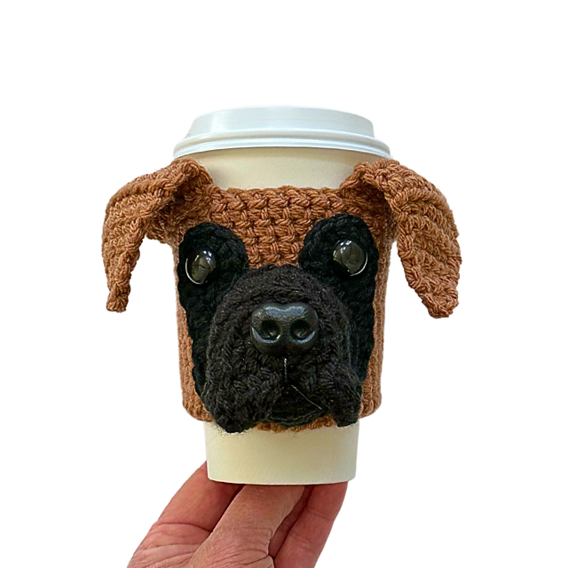 Ravelry Boxer Dog Cup Cozy pattern by Hooked by Angel