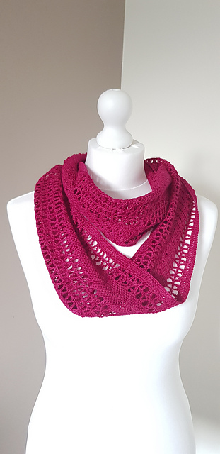 Ethereal Ruby Lace Cowl