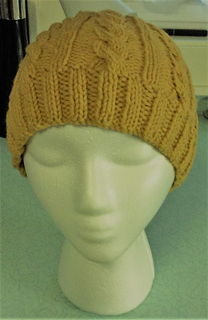 Cabled Bun Hat