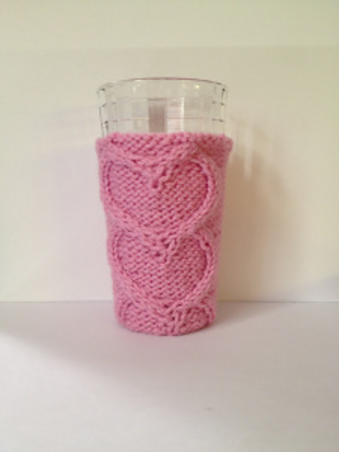Heart Cable Koozie