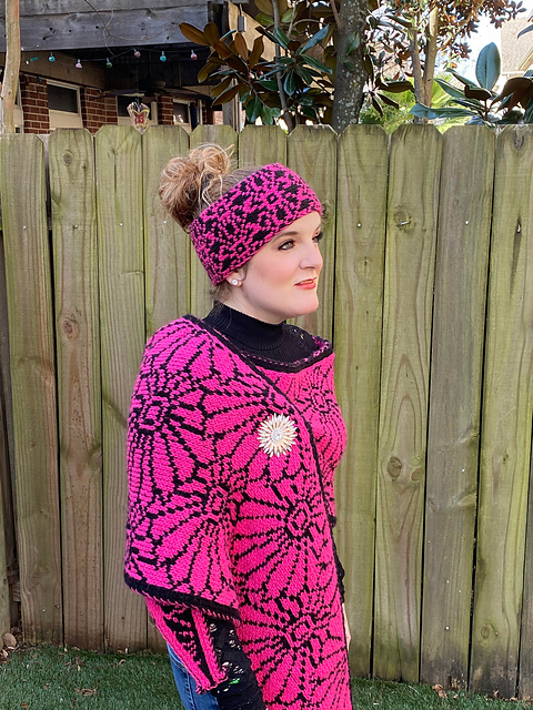 Reversible Double Knit Floral Headband