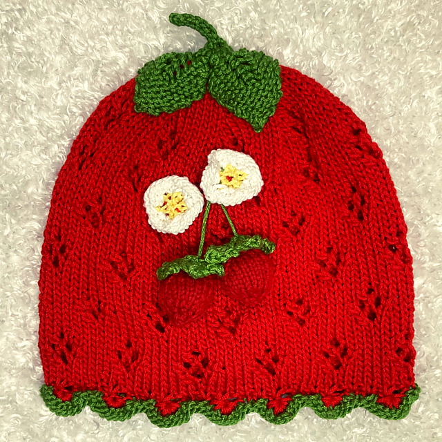 Ravelry Strawberry Baby Hat pattern by Hannah Rosanelli