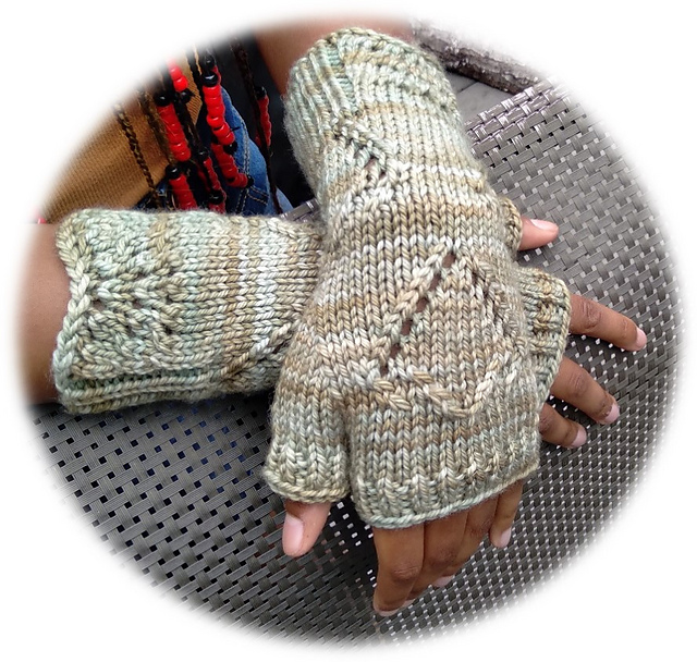 Jade Lotus Fingerless Mitts