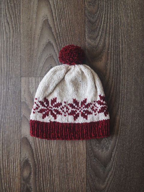 Slouchy Snowflake Hat