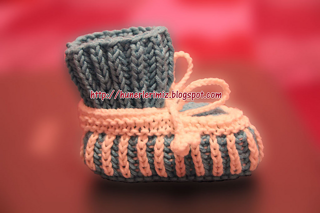 Baby Booties & Two Color Brioche
