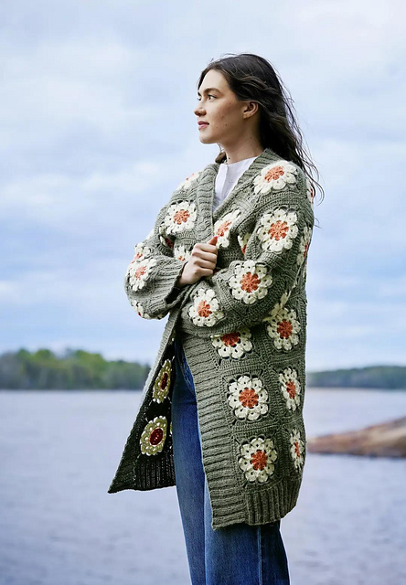 Crocheted Flower Cardigan