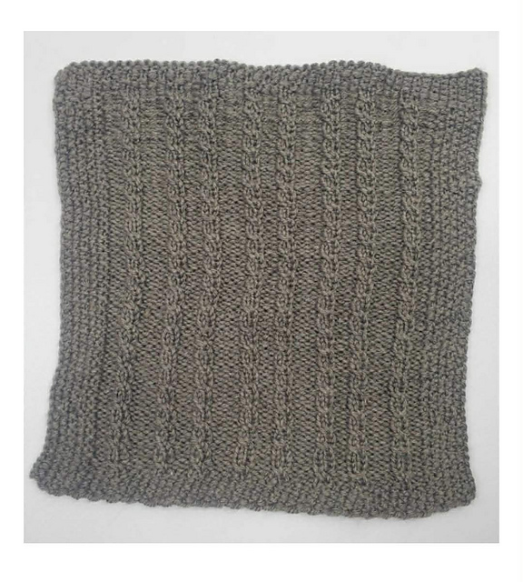 Squares: 2 stitch left twist cable