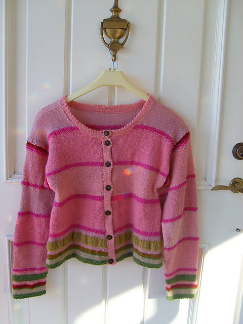 Cardigan with Stripes and Bobbles (page 134)