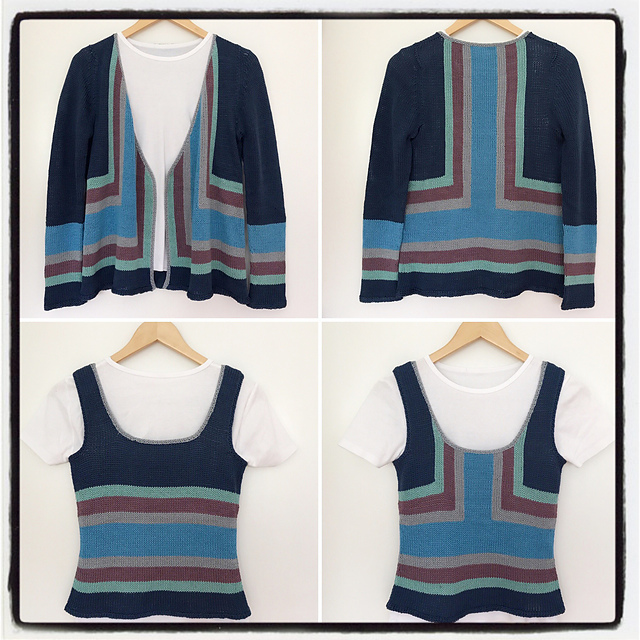 Color Moves intarsia twin set