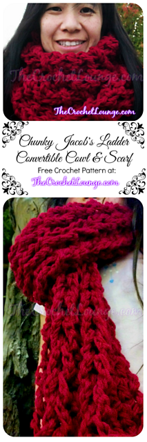 Chunky Jacob's Ladder Convertible Cowl and Scarf