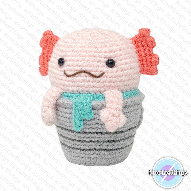 Bucket of Axolotl Amigurumi