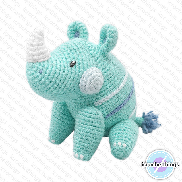 Rocco the Rhino Amigurumi