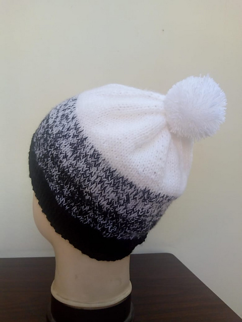 Gorro Degrade Blanco y Negro