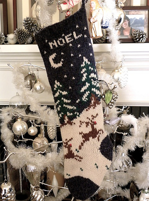 Reindeer at Midnight Stocking