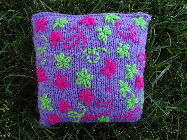 Embroidered Daisy Pillow
