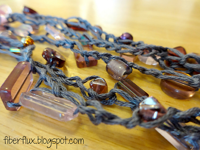 Pewter Statement Crochet Bracelet