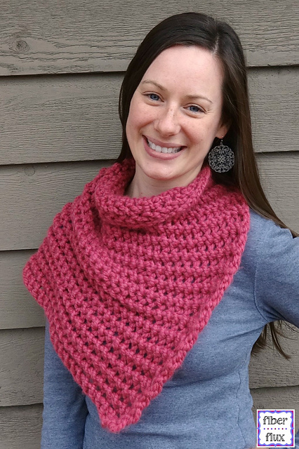 Raspberry Sorbet Button Cowl
