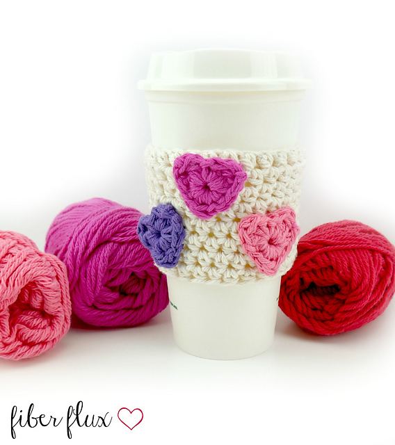 Candy Hearts Cup Cozy