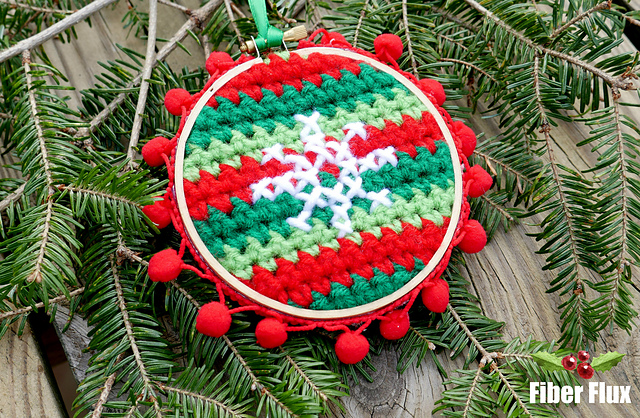 Snowflake Cross Stitch Crochet Ornament