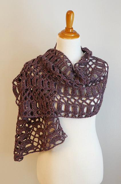 Raspberry Tweed Shawl