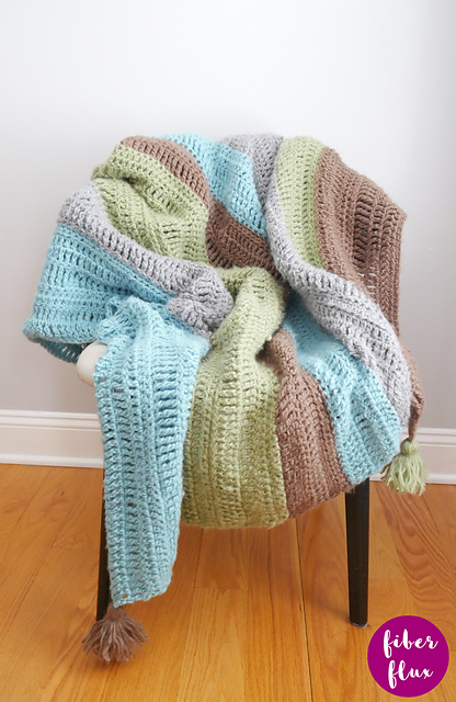 Easy Beginner Striped Throw