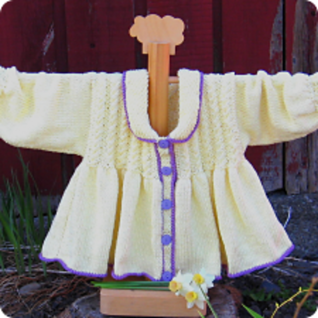 Cabled Smock Baby Coat