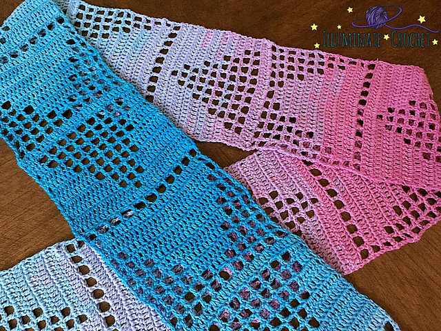 Chasing Triangles Filet Scarf