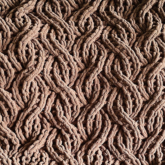Ribbed Cable Throw Blanket