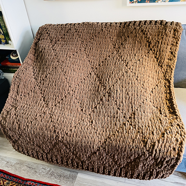 Quilted Seed Stitch Blanket