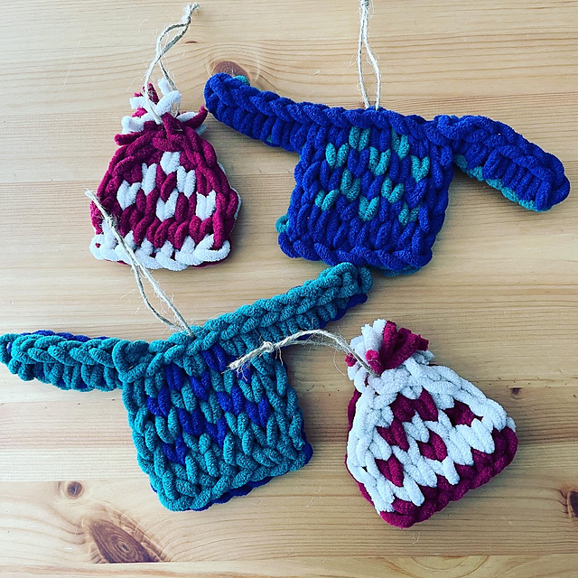Toque and Sweater Ornaments